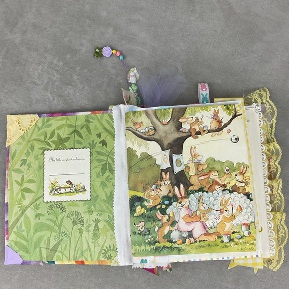Handmade bunny Easter junk journal (semi bare style) with lots vintage ephemera - Picture 8 of 16